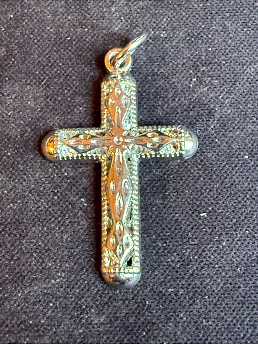 Ornate Silver-Tone Cross Pendant